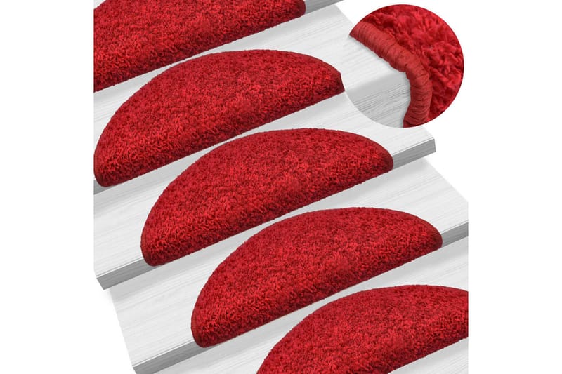 Trappstegsmattor 5 st 65x25 cm röd - Röd - Textil & mattor - Matta - Specialmatta - Trappstegsmatta