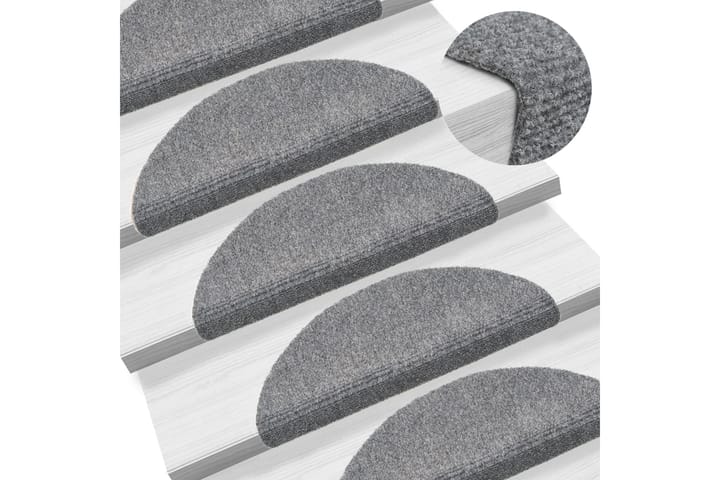 Trappstegsmattor självhäftande 10 st ljusgrå 56x17x3 cm brod - Grå - Textil & mattor - Matta - Små mattor