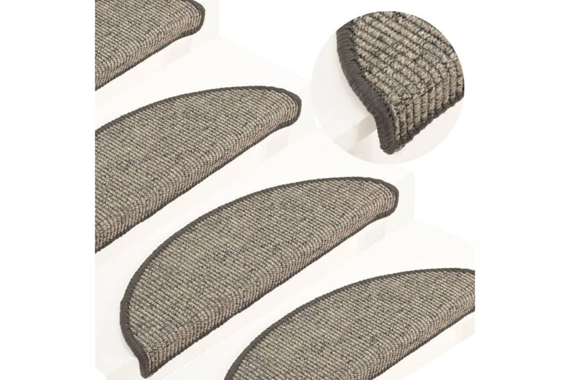 Trappstegsmattor självhäftande 15 st 56x20 cm beige och grå - Beige - Textil & mattor - Matta - Specialmatta - Trappstegsmattor