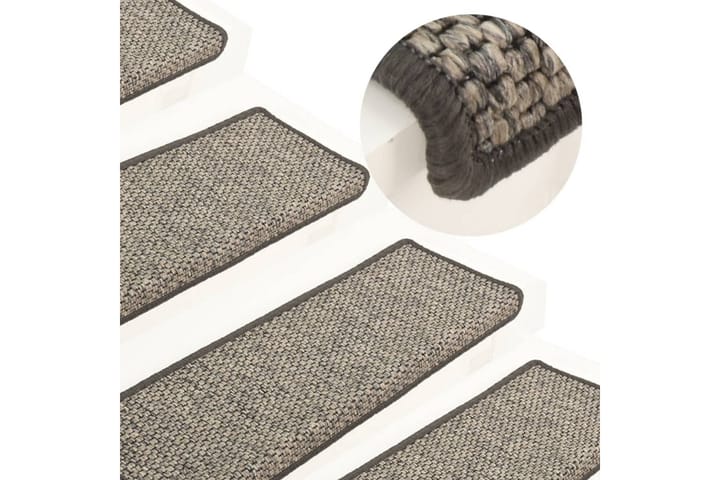 Trappstegsmattor självhäftande 15 st 65x25 cm grå beige - Beige - Textil & mattor - Matta - Specialmatta - Trappstegsmatta