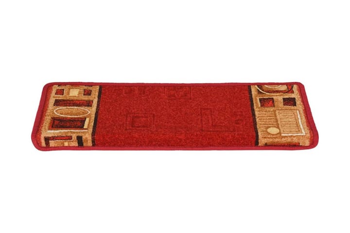Trappstegsmattor självhäftande 15 st 65x25 cm röd - Röd - Textil & mattor - Matta - Specialmatta - Trappstegsmattor