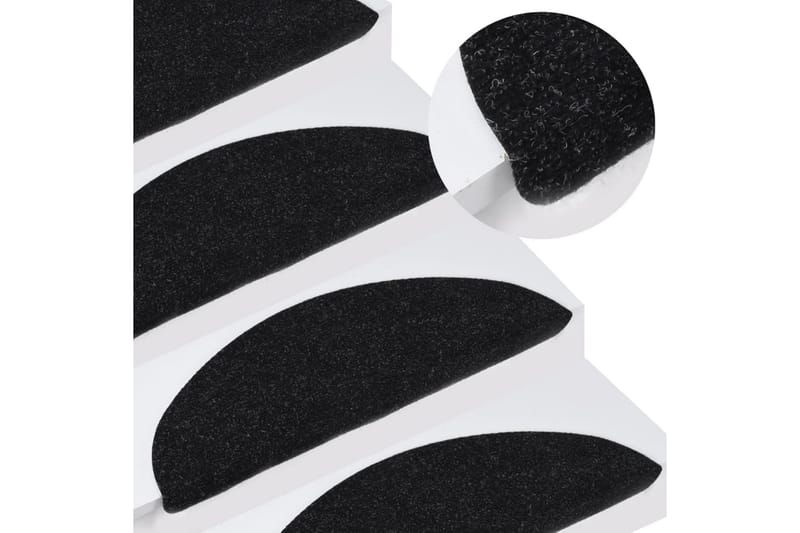 Trappstegsmattor självhäftande 15 st 65x26 cm svart - Svart - Textil & mattor - Matta - Specialmatta - Trappstegsmatta
