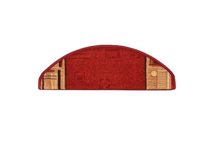 Trappstegsmattor självhäftande 5 st 65x25 cm röd - Röd - Textil & mattor - Matta - Specialmatta - Trappstegsmattor