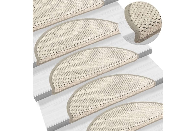 Trappstegsmattor självhäftande sisal 15 st 56x20 cm beige - Beige - Textil & mattor - Matta - Specialmatta - Trappstegsmatta