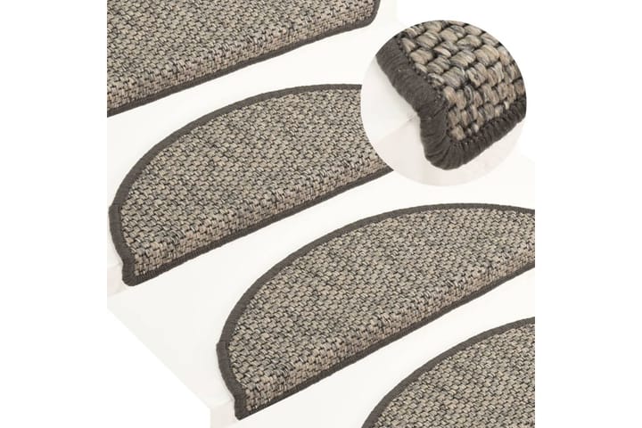 Trappstegsmattor självhäftande sisal 15 st 56x20 cm silver - Beige - Textil & mattor - Matta - Specialmatta - Trappstegsmattor
