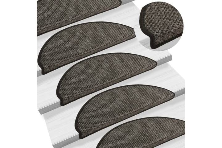 Trappstegsmattor självhäftande sisal 15 st 65x25 cm antracit - Grå - Textil & mattor - Matta - Specialmatta - Trappstegsmattor