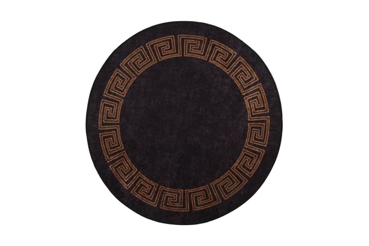 Matta tvättbar Ï†120 cm svart och guld halkfri - Flerfärgad - Textil & mattor - Matta - Modern matta - Ryamatta
