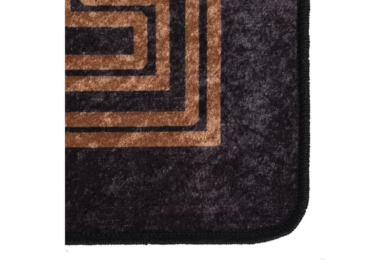 Matta tvättbar 120x180 cm svart och guld halkfri - Flerfärgad - Textil & mattor - Matta - Utomhusmatta - Plastmattor