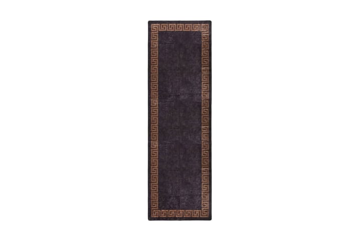 Matta tvättbar 80x300 cm svart och guld halkfri - Flerfärgad - Textil & mattor - Matta - Utomhusmatta - Plastmatta