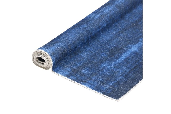 Tvättbar matta vikbar marinblå 120x170 cm polyester - Blå - Textil & mattor - Matta - Utomhusmatta - Plastmattor
