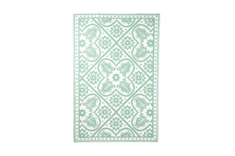 Esschert Design Utomhusmatta 182x122 cm kakel grön och vit - Grön - Textil & mattor - Matta - Utomhusmatta - Dörrmatta & entrématta