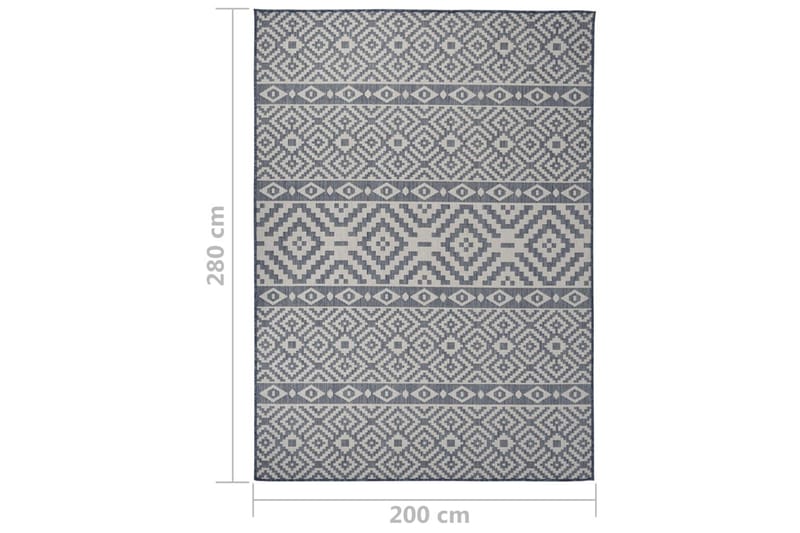 Utomhusmatta plattvävd 200x280 cm blå ränder - Blå - Textil & mattor - Matta - Utomhusmatta