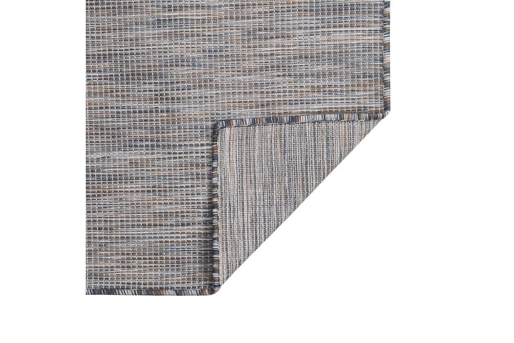 Utomhusmatta plattvävd 80x250 cm brun och svart - Svart - Textil & mattor - Matta - Utomhusmatta