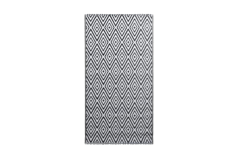 Utomhusmatta vit och svart 190x290 cm PP - Textil & mattor - Matta - Utomhusmatta - Plastmattor
