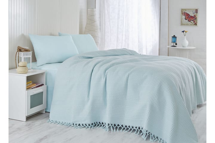 Överkast Şaheser Dubbelt 220x240 cm - Ljusblå - Textil & mattor - Sängkläder