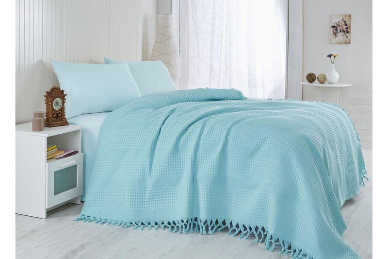 Överkast Şaheser Dubbelt 220x240 cm - Turkos - Textil & mattor - Sängkläder