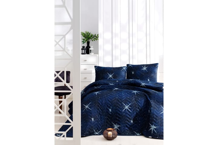 Överkast EnLora Home Dubbelt 200x220+2 Kuddfodral - Mörkblå - Textil & mattor - Sängkläder