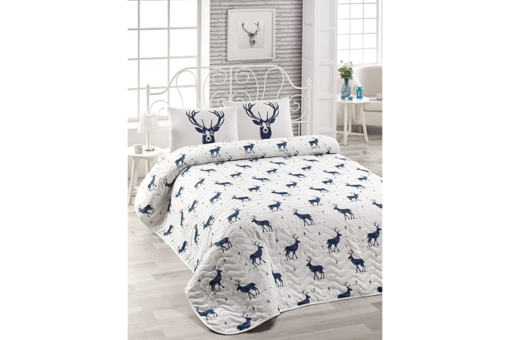 Överkast EnLora Home Dubbelt 200x220+2 Kuddfodral - Mörkblå|Vit - Textil & mattor - Sängkläder
