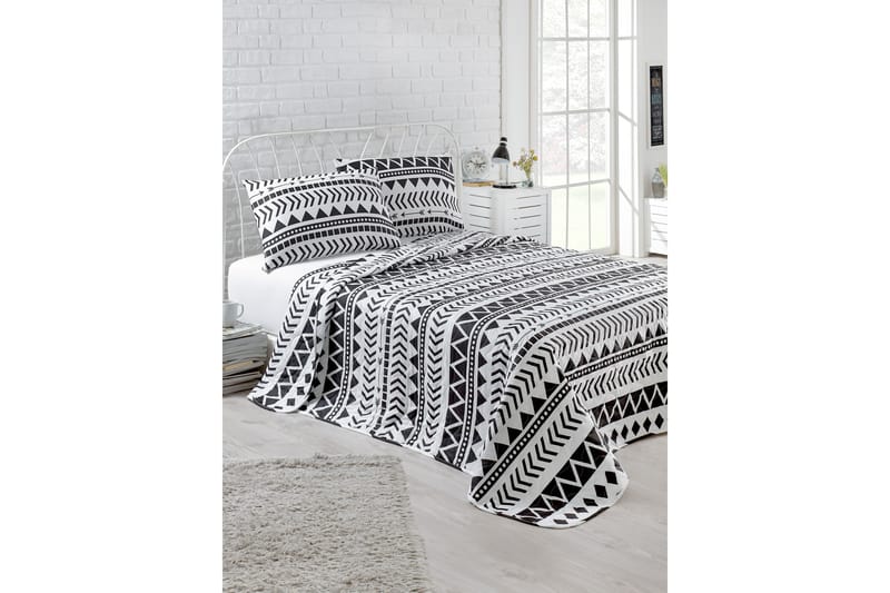 Överkast EnLora Home Enkelt 160x220+Kuddfodral Quiltat - Svart|Vit - Textil & mattor - Sängkläder