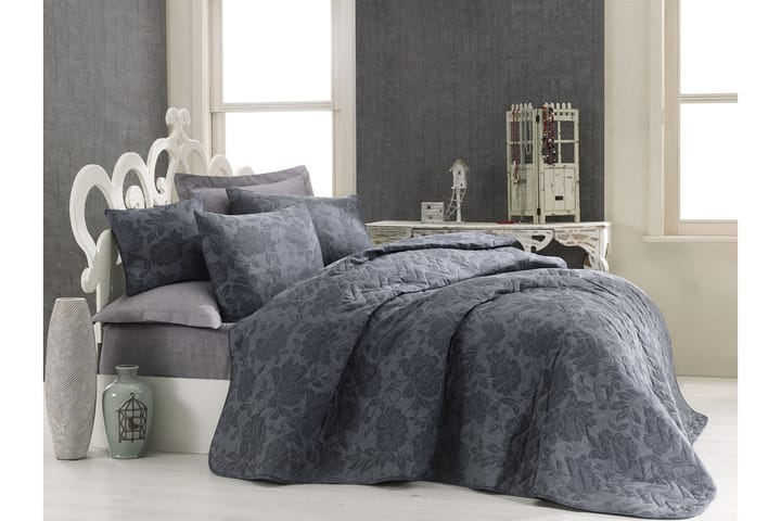 Överkast Eponj Home Dubbelt 200x220+2 Kuddfodral Quiltat - Antracit - Textil & mattor - Sängkläder