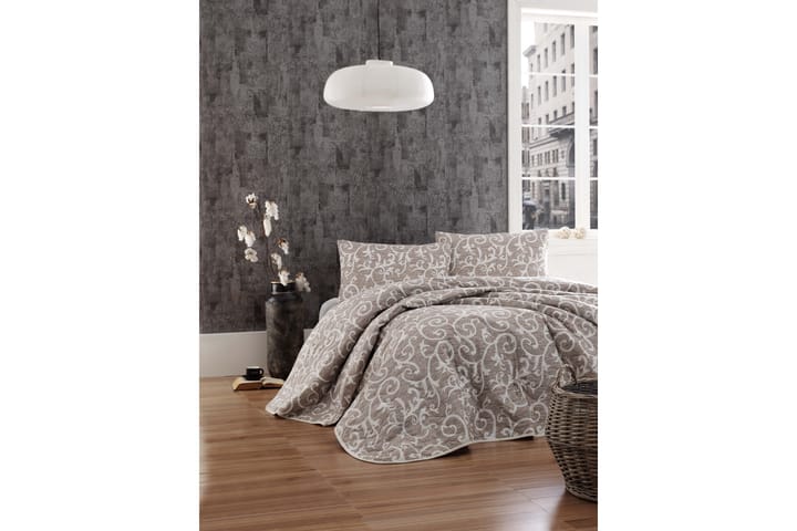Överkast Eponj Home Dubbelt 200x220+2 Kuddfodral Quiltat - Beige|Vit - Textil & mattor - Sängkläder