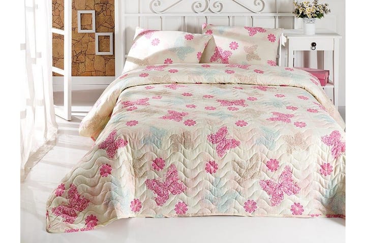 Överkast Eponj Home Dubbelt 200x220+2 Kuddfodral Quiltat - Creme|Beige|Rosa - Textil & mattor - Sängkläder - Överkast