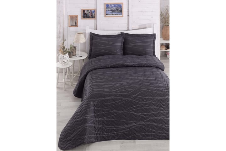 Överkast Eponj Home Dubbelt 200x220+2 Kuddfodral Quiltat - Grå|Antracit - Textil & mattor - Sängkläder - Överkast