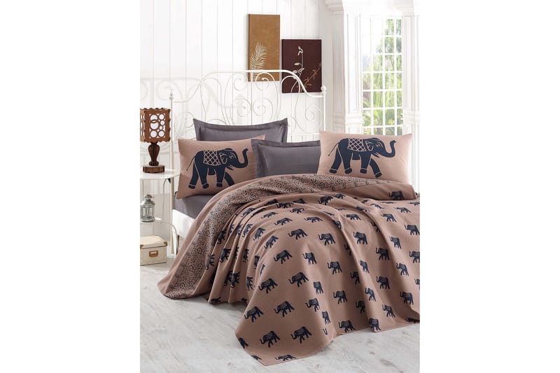 Överkast Eponj Home Dubbelt 200x235 cm - Brun|Blå - Textil & mattor - Sängkläder - Överkast