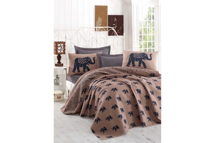 Överkast Eponj Home Dubbelt 200x235 cm - Brun|Blå - Textil & mattor - Sängkläder