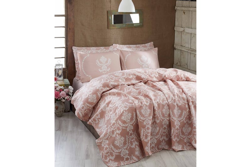 Överkast Eponj Home Dubbelt 200x235 cm - Rosa|Vit - Textil & mattor - Sängkläder