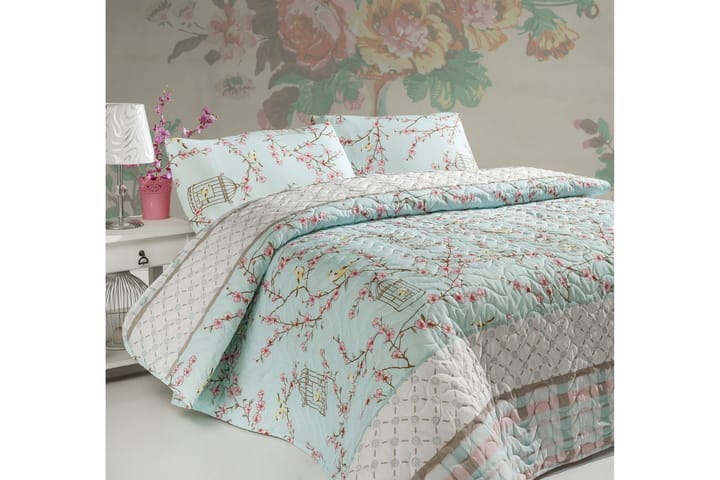 Överkast Eponj Home Enkelt 160x220+Kuddfodral Quiltat - Turkos|Vit|Beige|Rosa - Textil & mattor - Sängkläder
