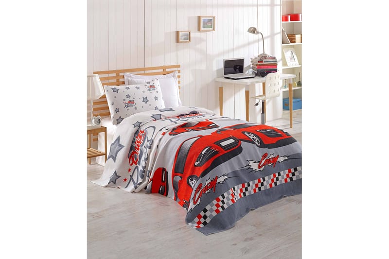 Överkast Eponj Home Enkelt 160x235 cm - Vit|Grå|Röd - Textil & mattor - Sängkläder - Överkast
