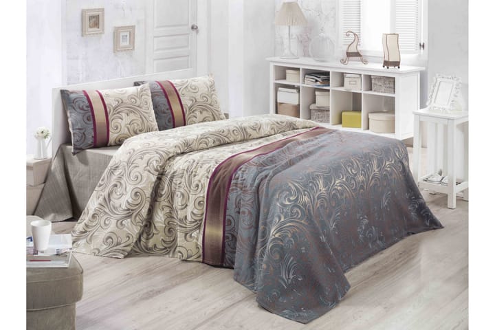 Överkast Victoria Dubbelt 200x230 cm - Creme|Beige|Multi - Textil & mattor - Sängkläder