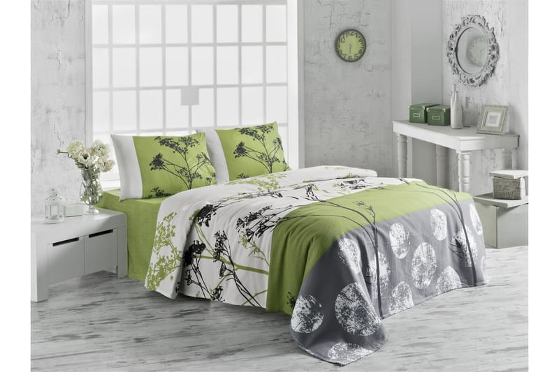 Överkast Victoria Dubbelt 200x230 cm - Vit|Grön|Grå|Svart - Textil & mattor - Sängkläder