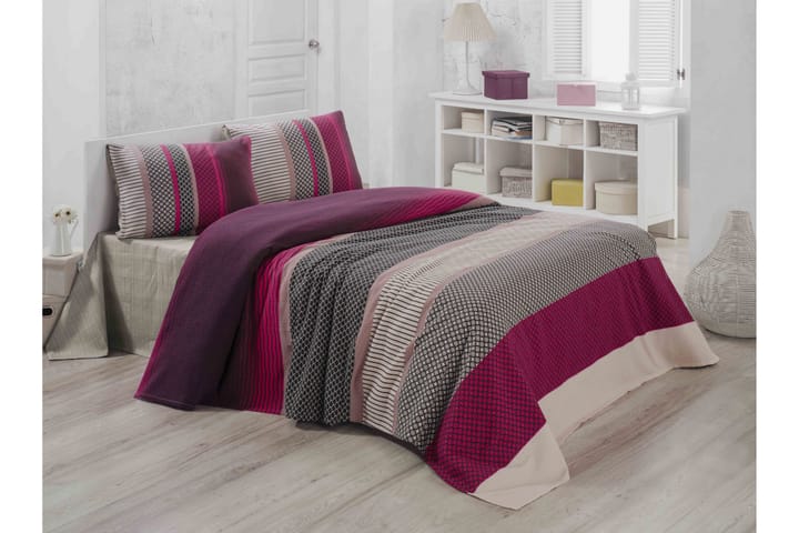Överkast Victoria Enkelt 160x230 cm - Rosa|Multi - Textil & mattor - Sängkläder