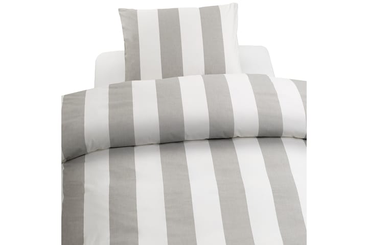 Bäddset Block Stripe 3-Dels 210x220/50x60 cm Grå - Borganäs - Textil & mattor - Sängkläder
