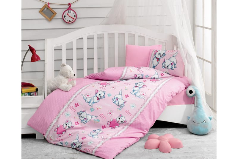 Bäddset Cotton Box Baby 4-dels Ranforce - Rosa|Vit - Textil & mattor - Sängkläder