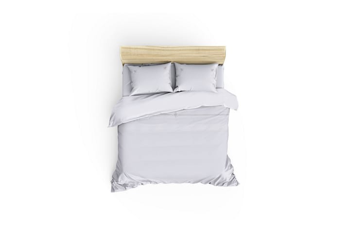 Bäddset Cotton Box Dubbelt 6-dels Satin - Vit|Grå - Textil & mattor - Sängkläder