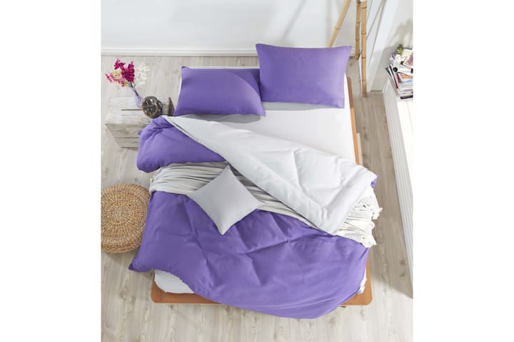 Bäddset EnLora Home Dubbelt 4-dels - Violett|Ljusgrå - Textil & mattor - Sängkläder