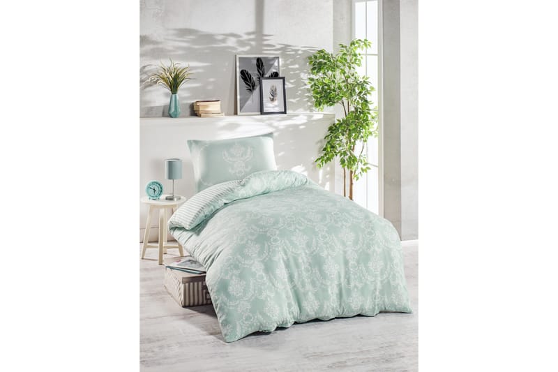 Bäddset EnLora Home Enkelt 2-dels - Grön|Vit - Textil & mattor - Sängkläder - Bäddset & påslakanset - Påslakanset enkelsäng
