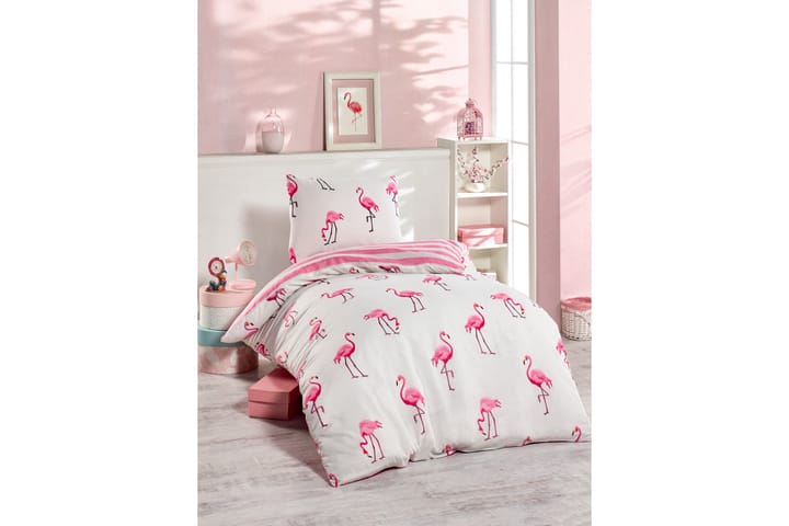 Bäddset EnLora Home Enkelt 2-dels - Rosa/Vit - Textil & mattor - Sängkläder - Bäddset & påslakanset - Påslakanset enkelsäng