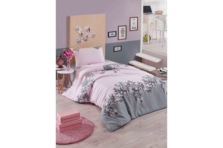 Bäddset Eponj Home Enkelt 3-dels - Rosa|Grå - Textil & mattor - Sängkläder