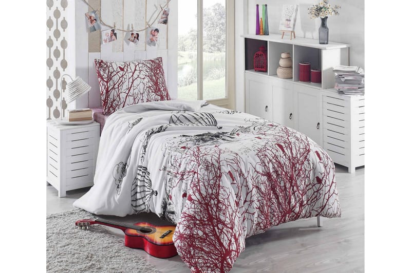 Bäddset Eponj Home Enkelt 3-dels - Vit|Röd|Grå|Svart - Textil & mattor - Sängkläder