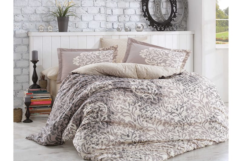 Bäddset Hobby Enkelt 3-dels Poplin - Grå|Creme - Textil & mattor - Sängkläder