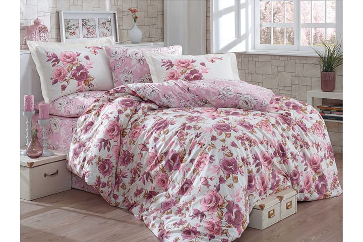 Bäddset Hobby Enkelt 3-dels Poplin - Rosa|Vit|Lila - Textil & mattor - Sängkläder