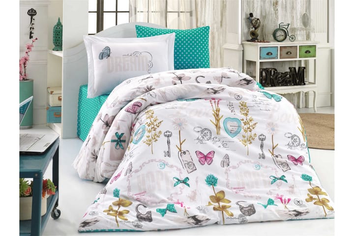 Bäddset Hobby Enkelt 3-dels Poplin - Vit|Multi - Textil & mattor - Sängkläder - Bäddset & påslakanset