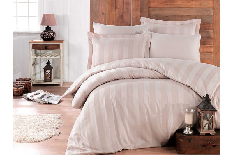 Bäddset Hobby Exclusive Satin - Sten/Vit - Textil & mattor - Sängkläder
