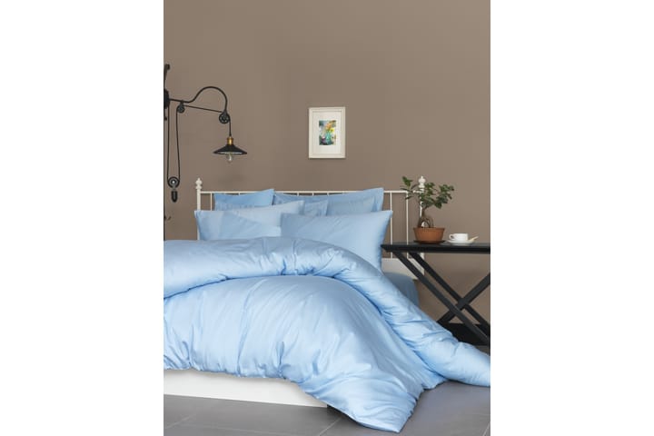 Bäddset Patik Dubbelt 6-dels Satin - Blå - Textil & mattor - Sängkläder