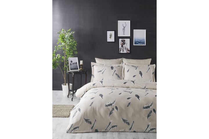 Bäddset Türkiz Enkelt 3-dels Ranforce - Creme/Grå - Textil & mattor - Sängkläder