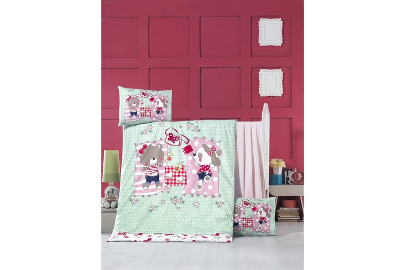 Bäddset Victoria Baby 4-dels Ranforce - Grön|Röd|Rosa|Beige - Textil & mattor - Sängkläder